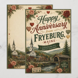 Fryeburg Maine årsdagskort Julkort