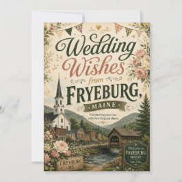 Fryeburg Maine Bröllopshälsningar Grattiskort Julkort