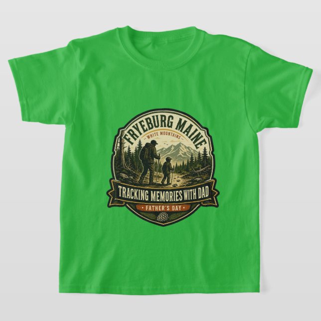 Fryeburg Maine Fars dag Spårar Minnen T Shirt (Laydown)