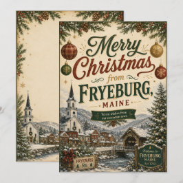 Fryeburg Maine julhälsningskort Julkort