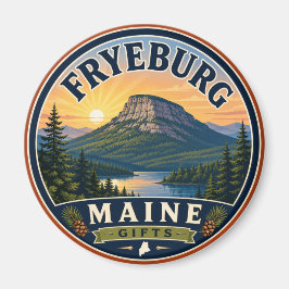 Fryeburg Maine Present Scenisk Rund Magnet
