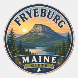 Fryeburg Maine Present Vacker Rund Klistermärke