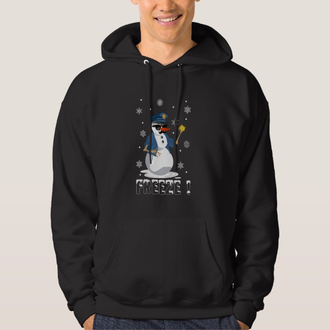 Frys Cop Snögubbe Finny jul Hoodie (Framsida)