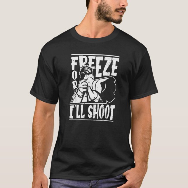 Frys eller så skjuter jag fotografikameraman Photo T Shirt (Framsida)