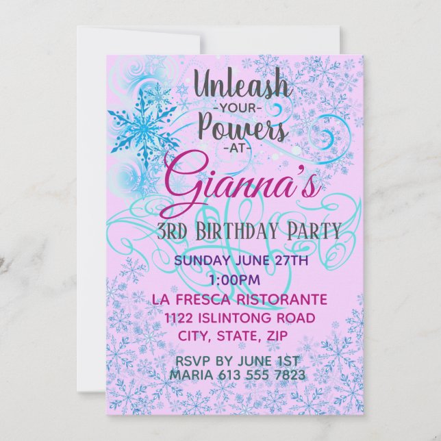 Frysande Snö Magi Inbjudan (Framsida)