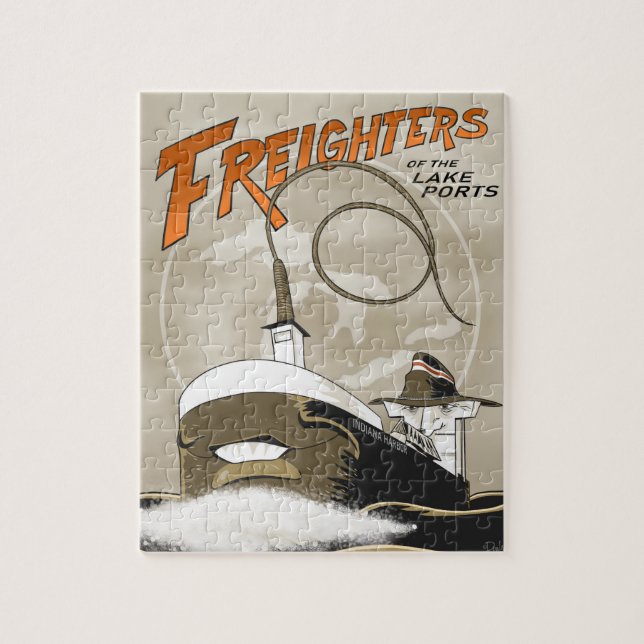 Frysare i hamnarna i Sjö Pussel (Vertikal)