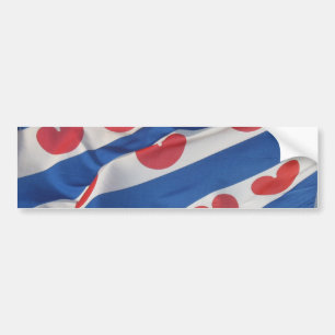 Fryslan Frisianflagga rikliga mer sjuka Friesland Bildekal