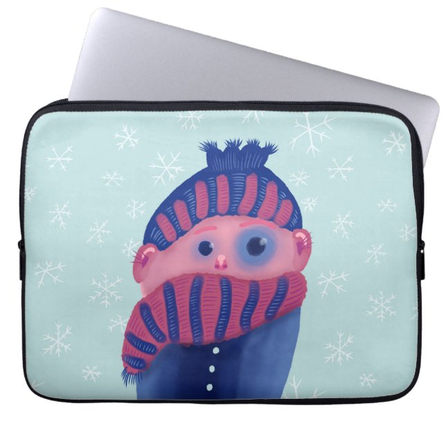 Frysning av fläsk och scarf i Kallets vinter Laptop Sleeve (Framsidan)