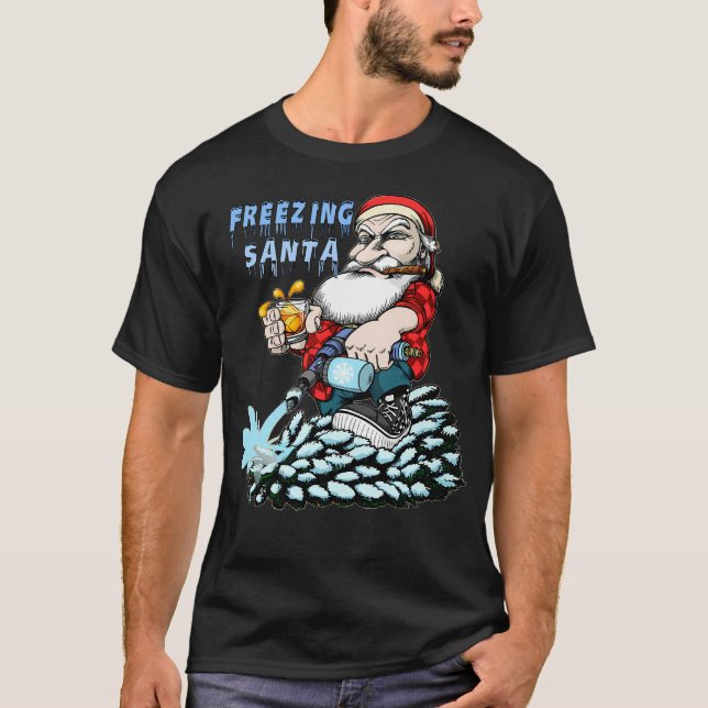 Frysning av Jultomten jul med roligt frigörande T Shirt (Framsida)