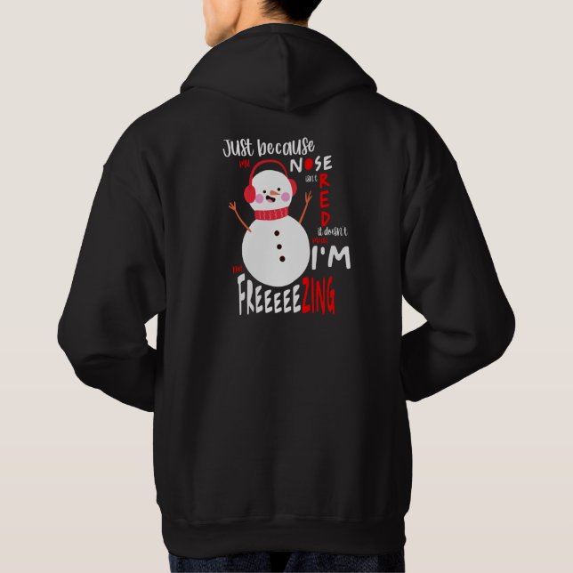 Frysning av Snögubbe-finalen, svart jul Hoodie (Baksida)