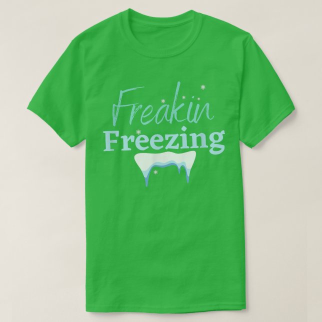 FRYSNING, VINTER WONDERLAND, SNÖFLINGOR I T SHIRT (Design framsida)