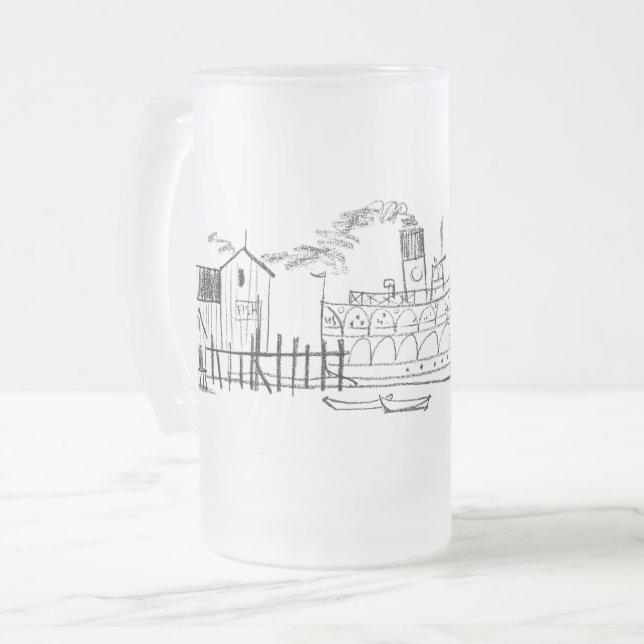 Fryst 16 oz. Mugg, Block Island Seaside Dock Frostat Ölglas (Framsida vänster)