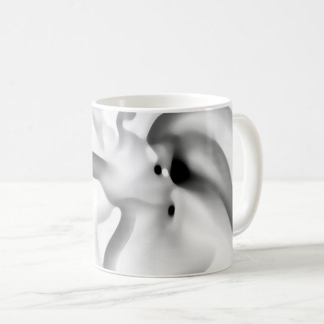 Fryst: Abstrakt Grått, vit och svart Kaffemugg (Framsida höger)