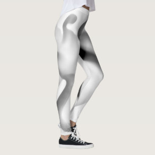 Fryst: Abstrakt Grått, vit och svart Leggings