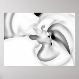 Fryst: Abstrakt Grått, vit och svart Poster