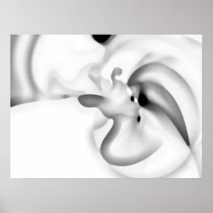 Fryst: Abstrakt Grått, vit och svart Poster