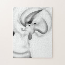 Fryst: Abstrakt Grått, vit och svart Pussel