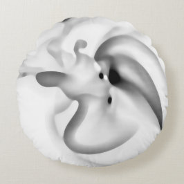 Fryst: Abstrakt Grått, vit och svart Rund Kudde
