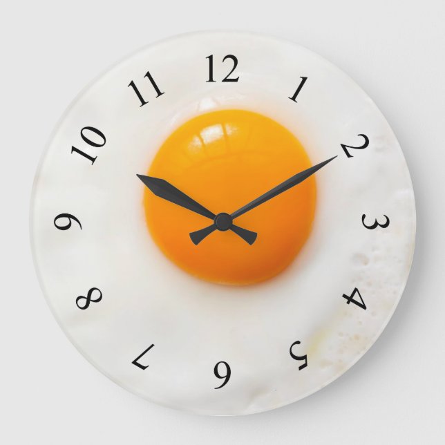 Fryst äggkök Wall Clock Stor Klocka (Framsida)