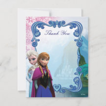 Fryst Anna och Elsa Födelsedags Tack