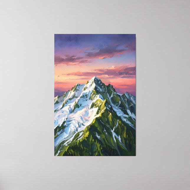 Fryst Berg Naturälskare Canvas Väggkonst (Framsida)