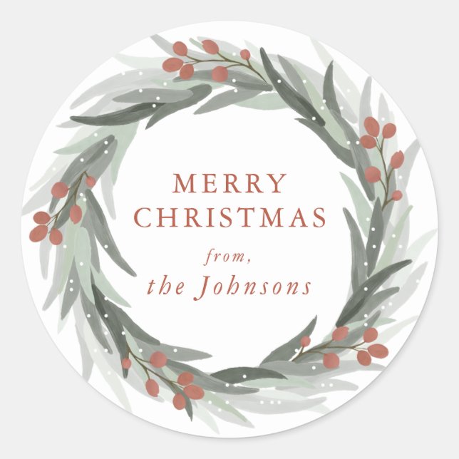 Fryst Berries-julklapp Runt Klistermärke (Framsida)