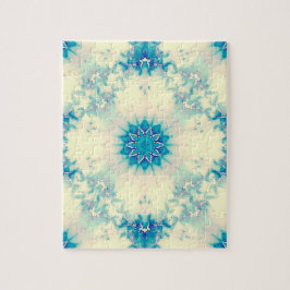 Fryst Blå snöflingvinter Mönster, fryst Pussel