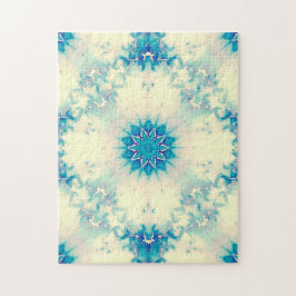 Fryst Blå snöflingvinter Mönster, fryst Pussel