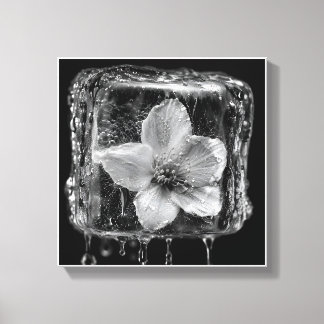Fryst Blomma Smältande Is Canvastryck
