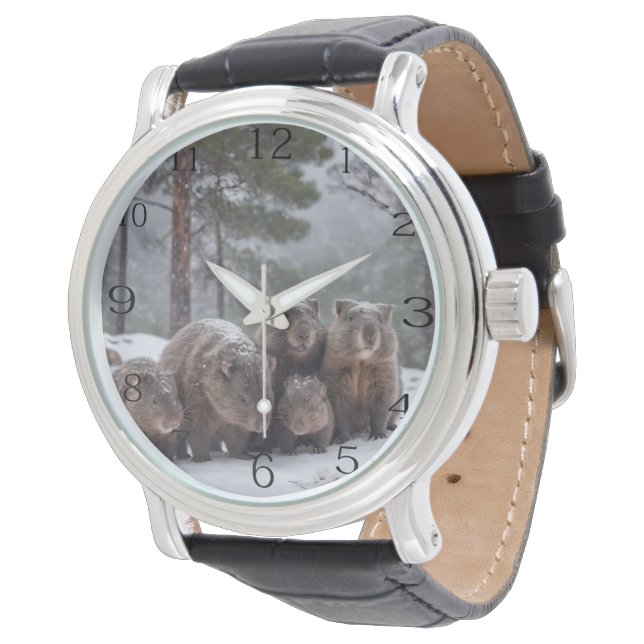 Fryst Burrow: Australian Wombat Family, Armbandsur (Vinklad)