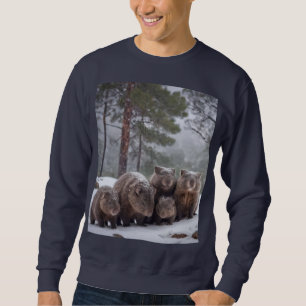 Fryst Burrow: Australian Wombat Family Lång Ärmad Tröja