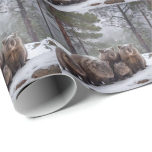 Fryst Burrow: Australian Wombat Family Presentpapper