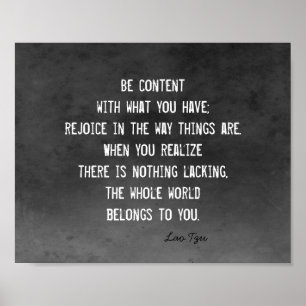 Fryst citat Lao Tzu vit på kol-grått Poster