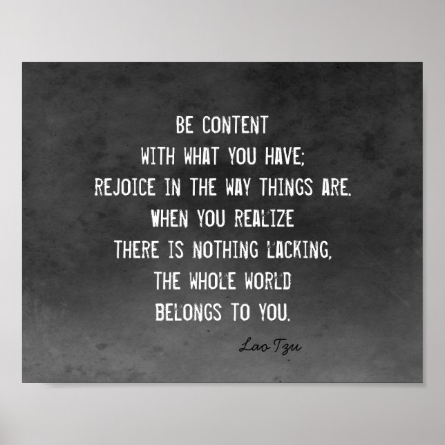 Fryst citat Lao Tzu vit på kol-grått Poster (Framsidan)