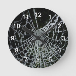 Fryst Cobweb Clock Rund Klocka