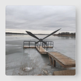 Fryst Dock Fyrkantig Klocka