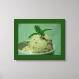 Fryst efterrätt för Mintchokladchip glass Canvastryck