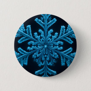 Fryst elegans: Intricate Blue Snowflake Design Knapp