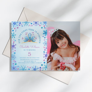 Fryst Fairy Tale Ice Princess Photo Birthday Inbjudningar