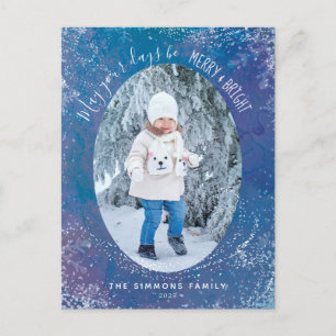 Fryst Flurry Helgdag Photo Postcard Helg Vykort