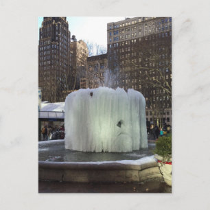 Fryst Fontän Bryant Park New York NYC Vykort