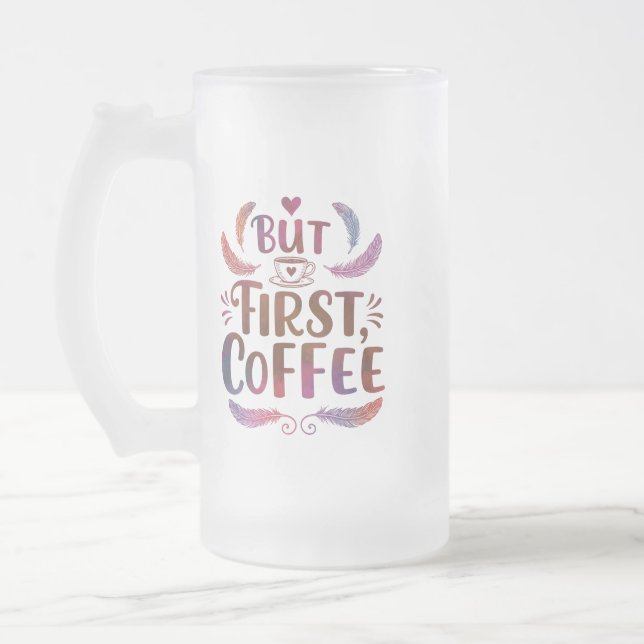 Fryst glas Mugg 16 oz för kaffe Älskare (Vänster)