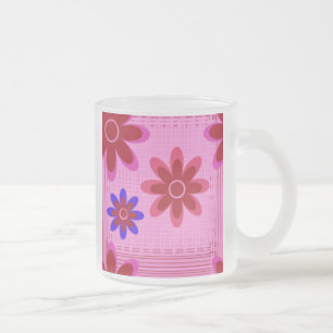 FRYST GLAS MUGG - ROSA FLOWER MÖNSTER - KOPP