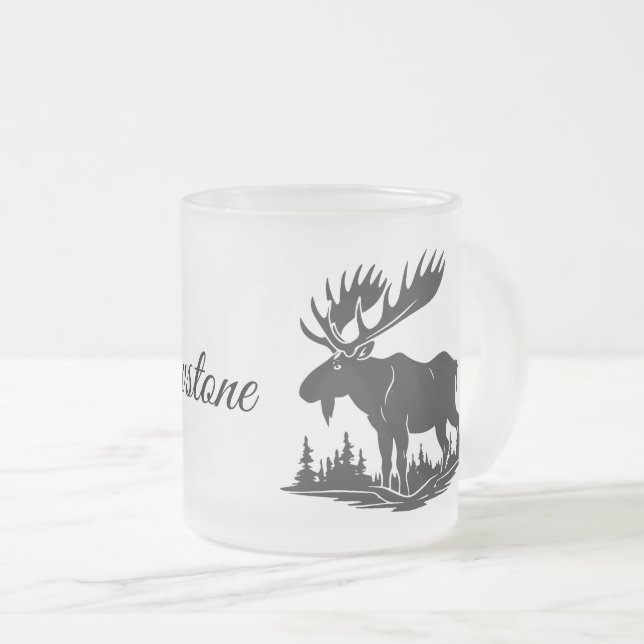 Fryst glas Mugg-Yellowstone Moose Frostad Glasmugg (Framsida höger)