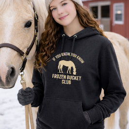 Fryst Hink Klubb Häst Hoodie (Sanddesign) T Shirt