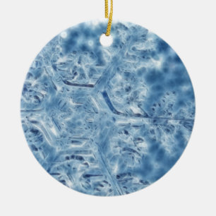 Fryst issmuts-snöflingor, Crystal Fractal, Crystal Julgransprydnad Keramik