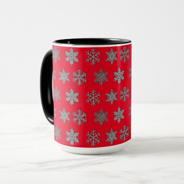 Fryst kristallfrost silver snöflingor mugg (Framsida vänster)