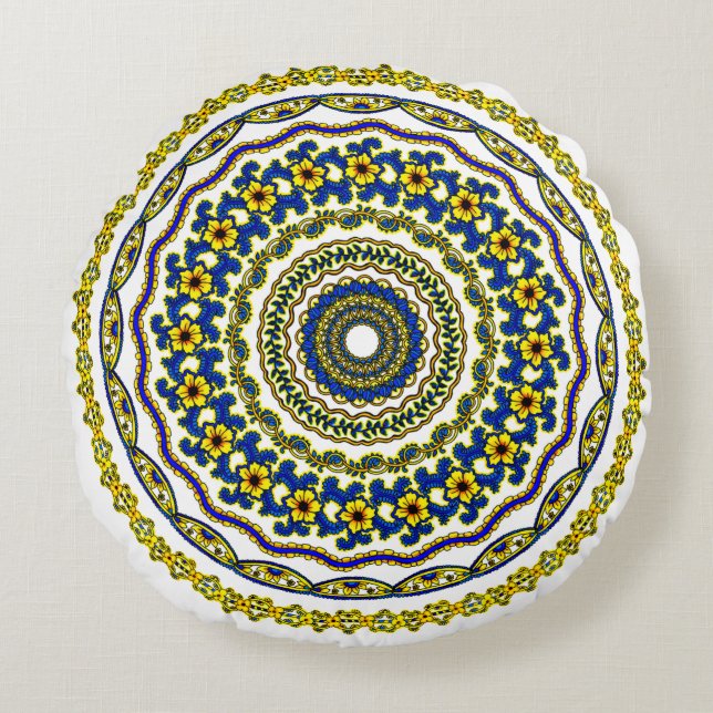 Fryst kudde,klossar för meditation rund kudde (Framsidan)