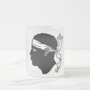 Fryst, litet glas mugg - Korsikas flagga