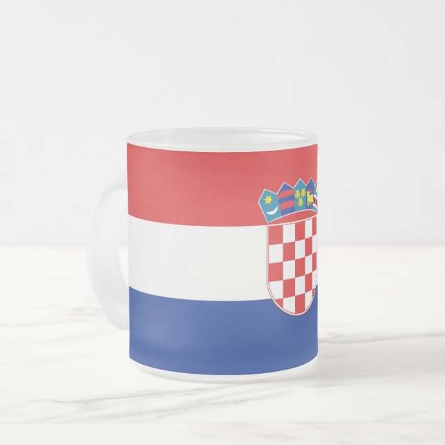 Fryst litet glas mugg med flagga av Kroatien (Framsida vänster)